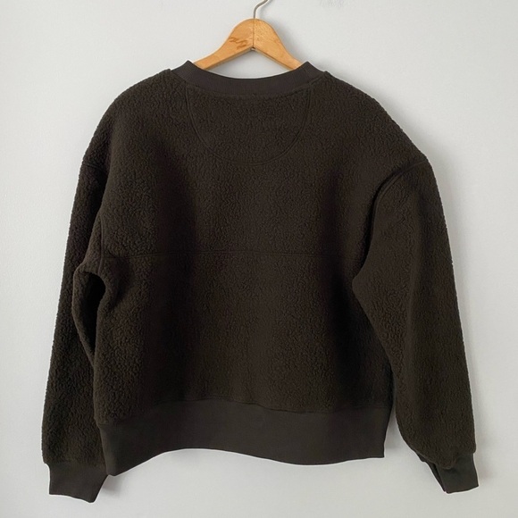 Everlane The ReNew Fleece Oversized Crew Teddy Sweatshirt, Small, NWT, Black - Picture 7 of 12